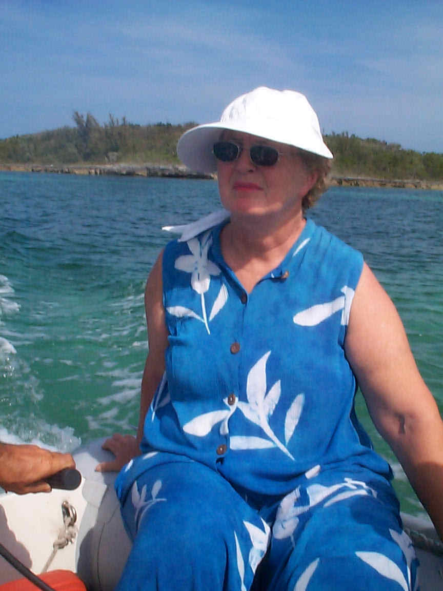 Diane in dinghy